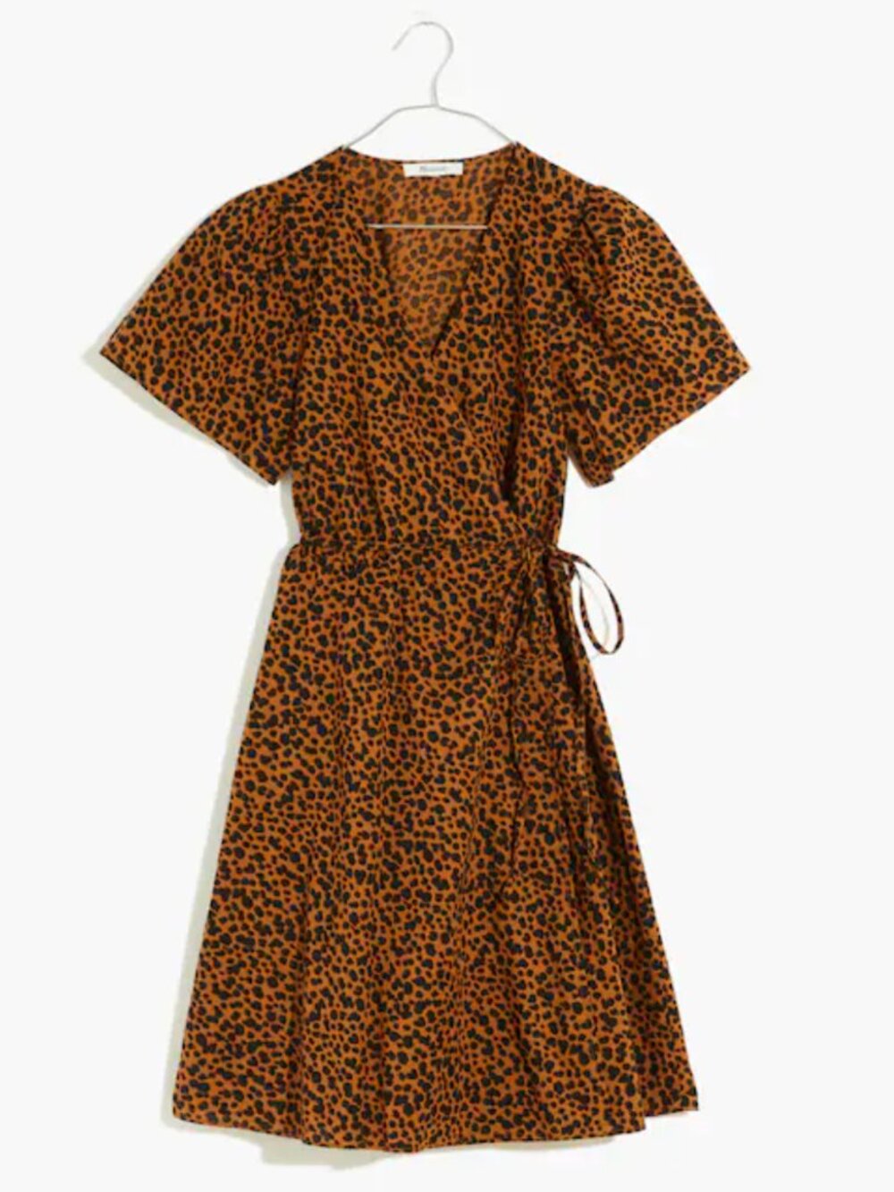 Madewell Wrap Mini Dress (PXS, Painted Leopard)